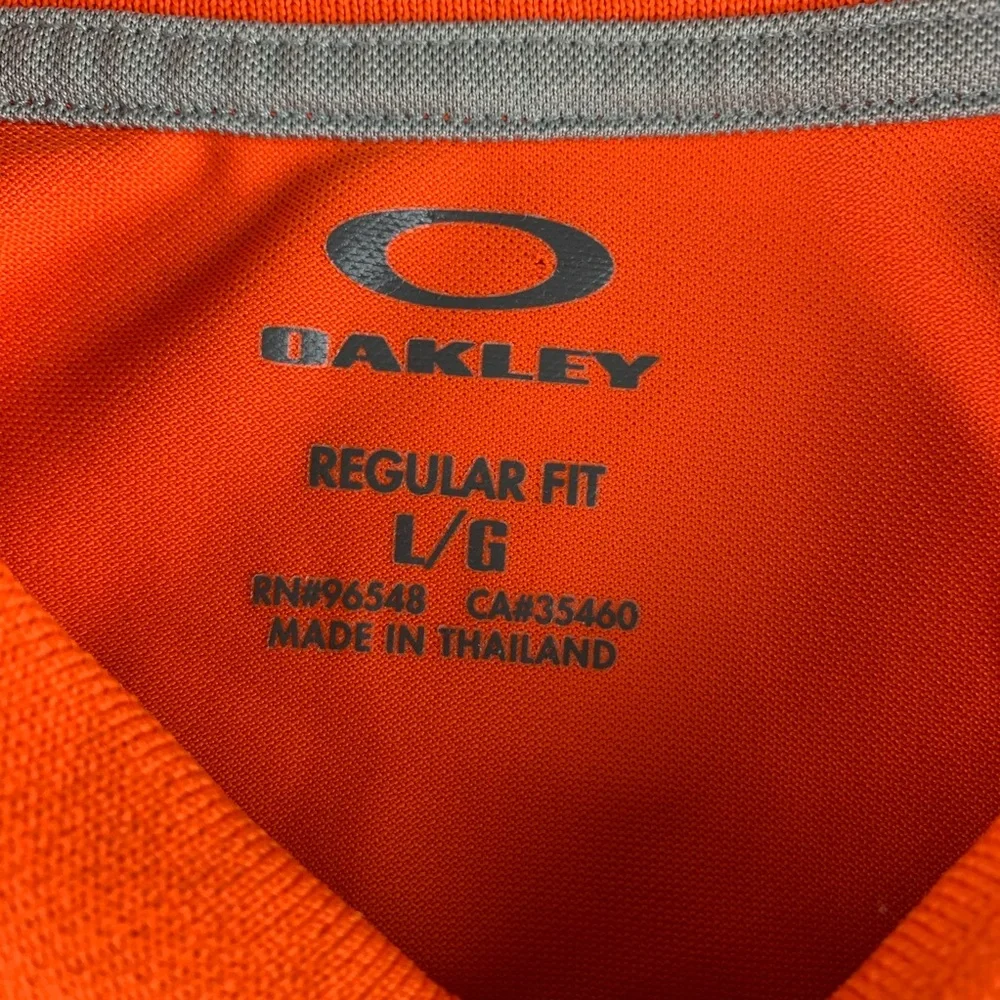Oakley Orange Golf Polo Short Sleeve Shirt - Picture 5 of 5